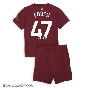 Manchester City Phil Foden #47 Terza Maglia Bambino 2024-25 Manica Corta (+ Pantaloni corti)